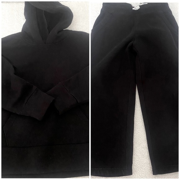 Old Navy Kids Pullover Hoodie and Joggers with Pockets and Drawstring Black S6/7 - Picture 1 of 14